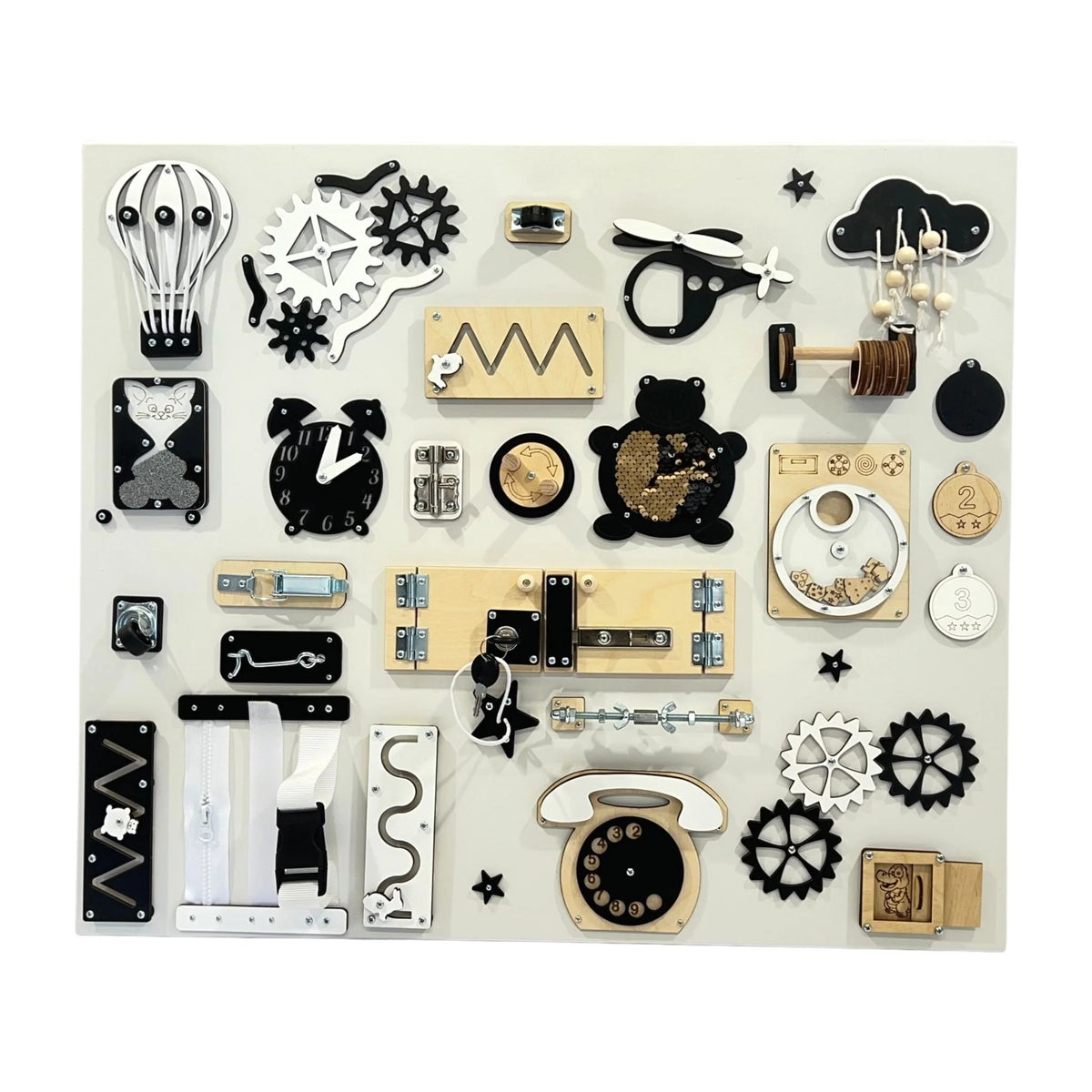 Ścienna tablica manipulacyjna 60×70 cm BusyBunnyToys