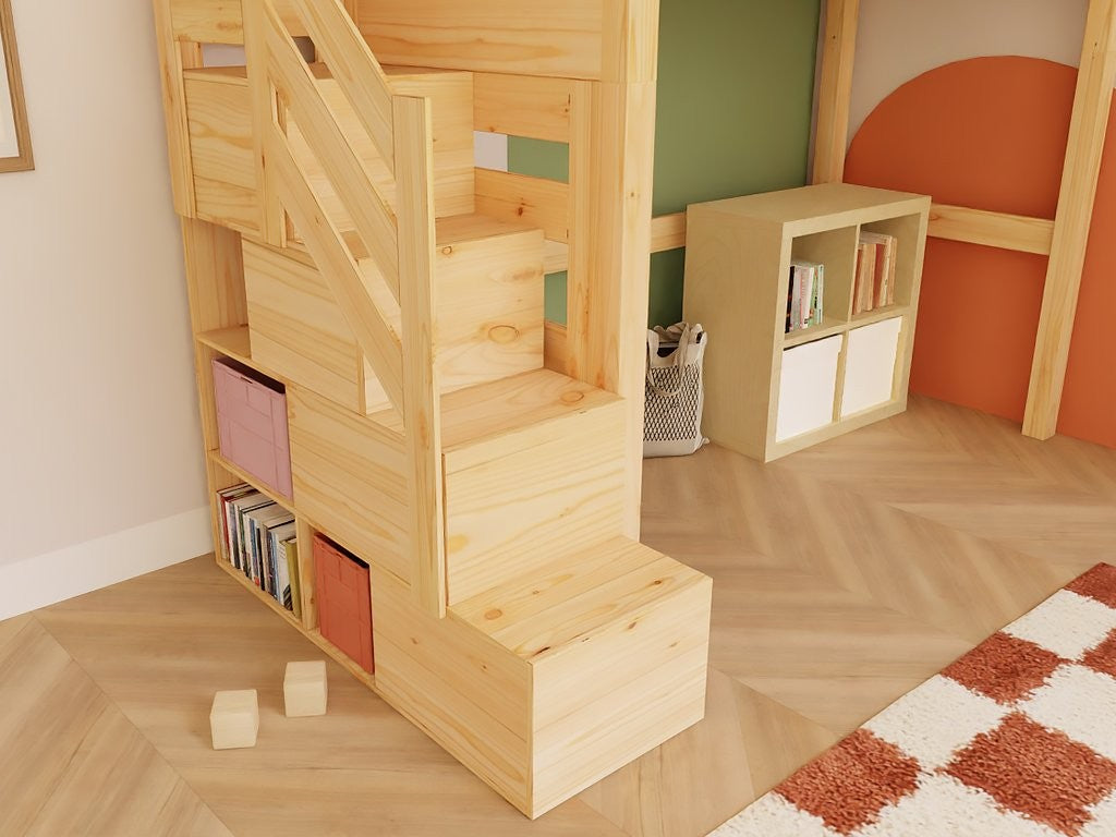 Lit mezzanine MAKALU à escalier Benlemi – vue 5