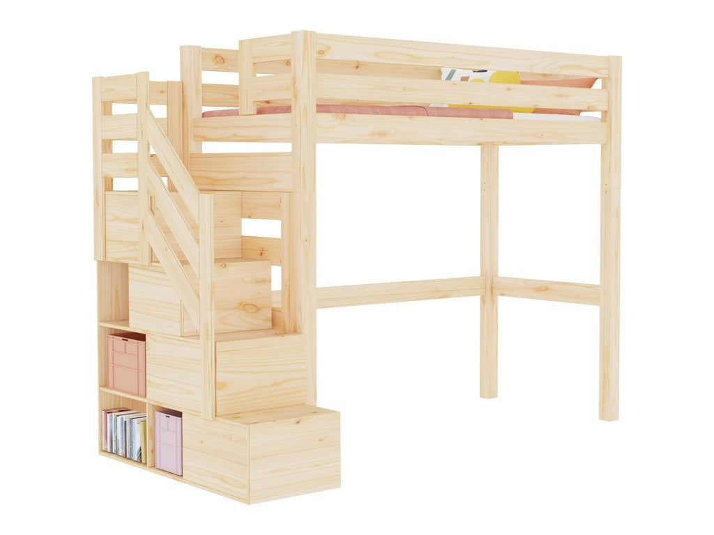Lit mezzanine MAKALU à escalier Benlemi – vue 7