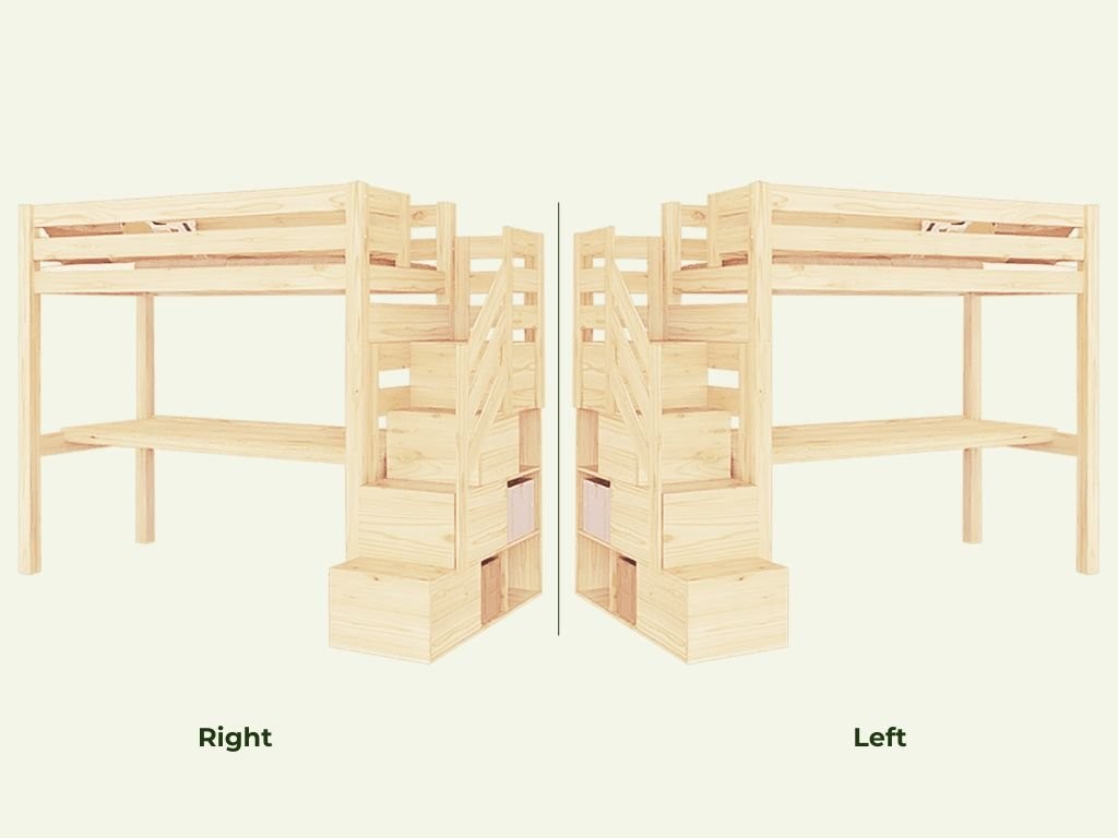 Cama alta MAKALU escalera y escritorio Benlemi – vista 2