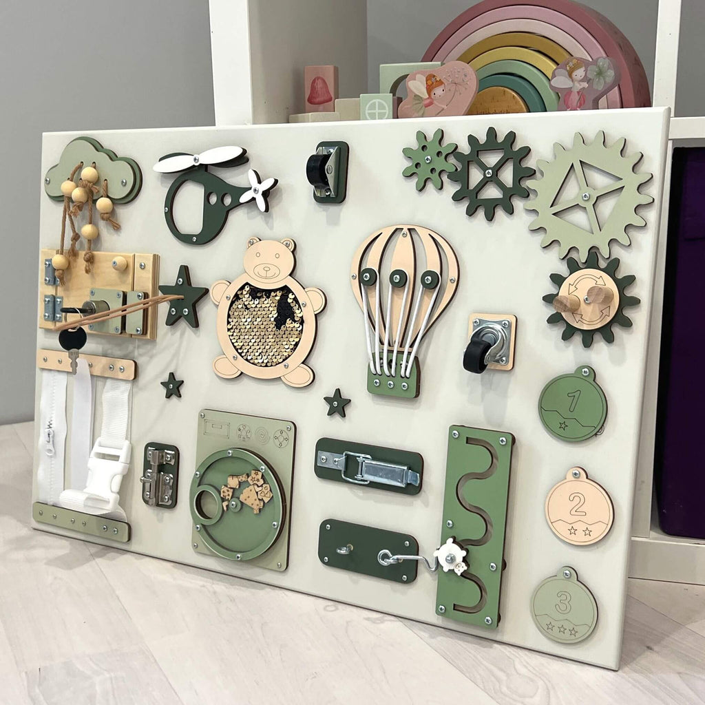 Tablica manipulacyjna Montessori 40×60 cm BusyBunnyToys – widok 2