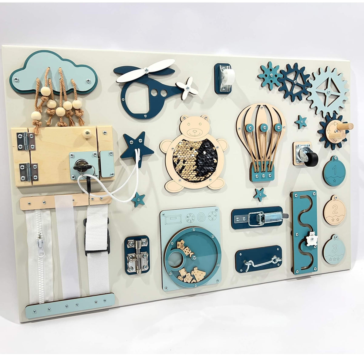Tablica manipulacyjna Montessori 40×60 cm BusyBunnyToys – widok 3