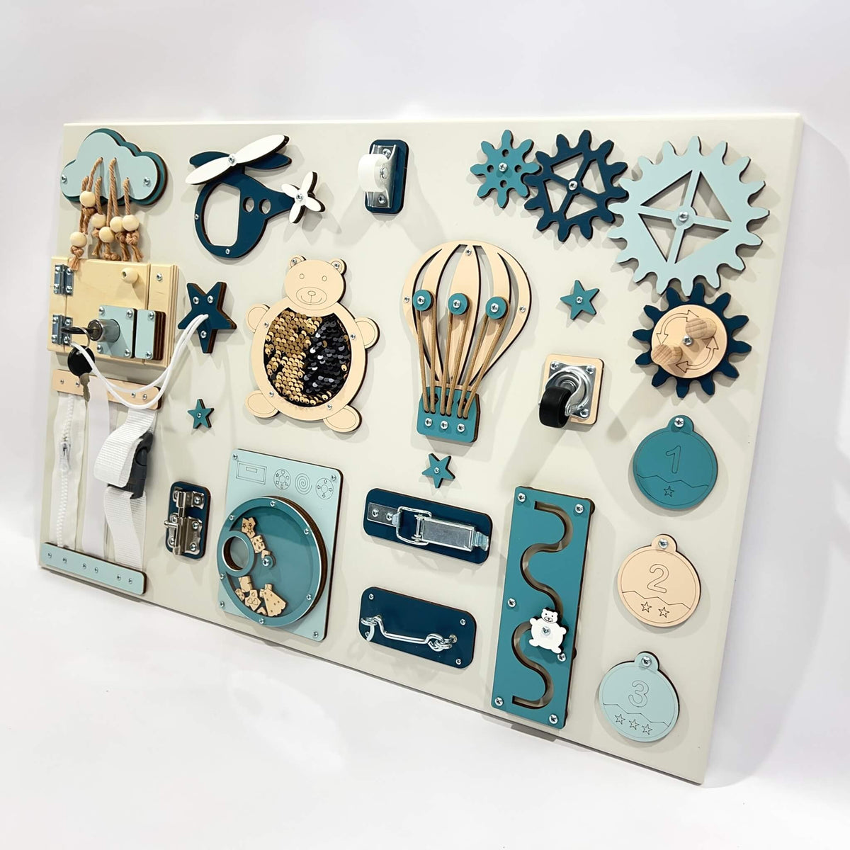 Tablica manipulacyjna Montessori 40×60 cm BusyBunnyToys – widok 5