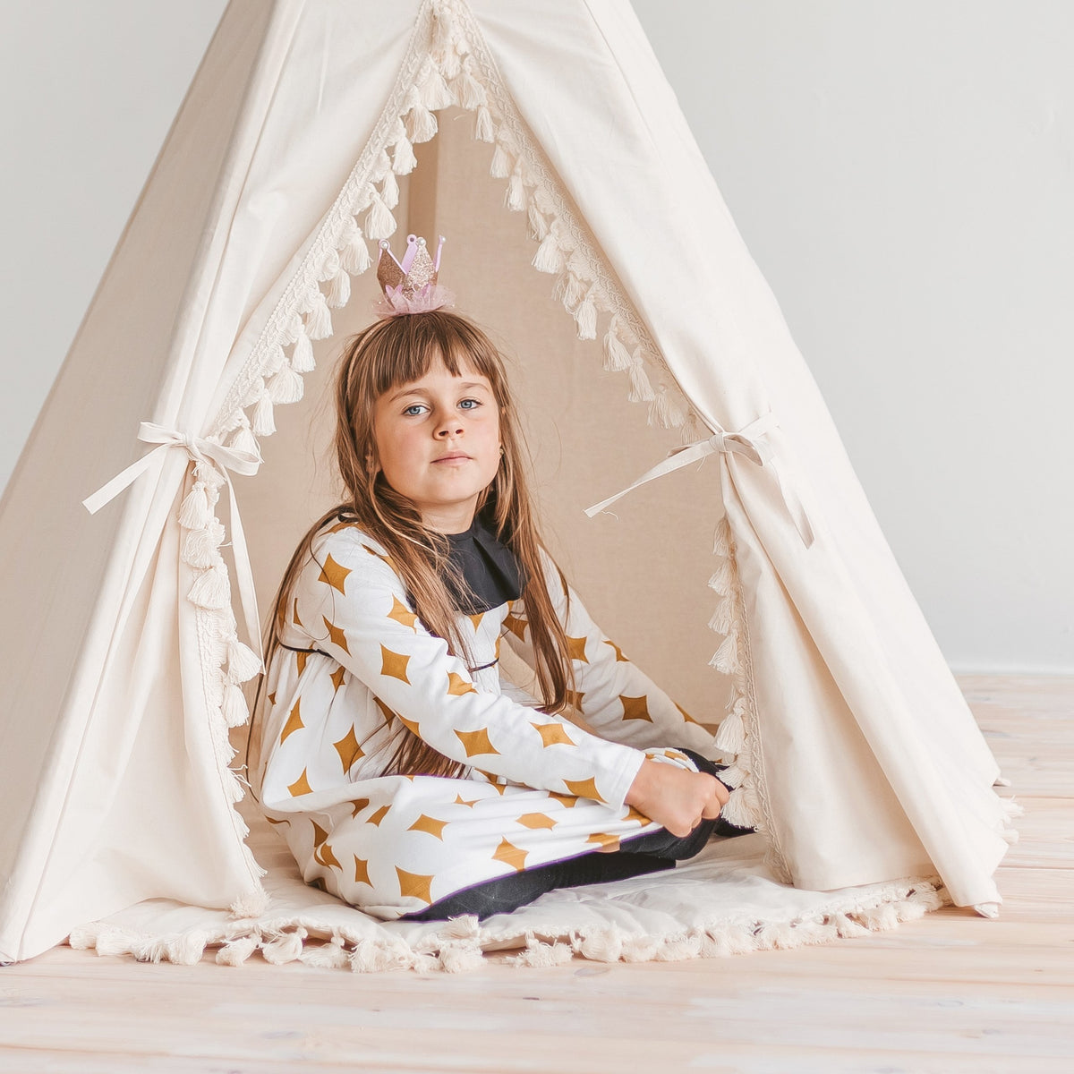 Tipi enfant Boho à glands écru Minicamp – vue 4