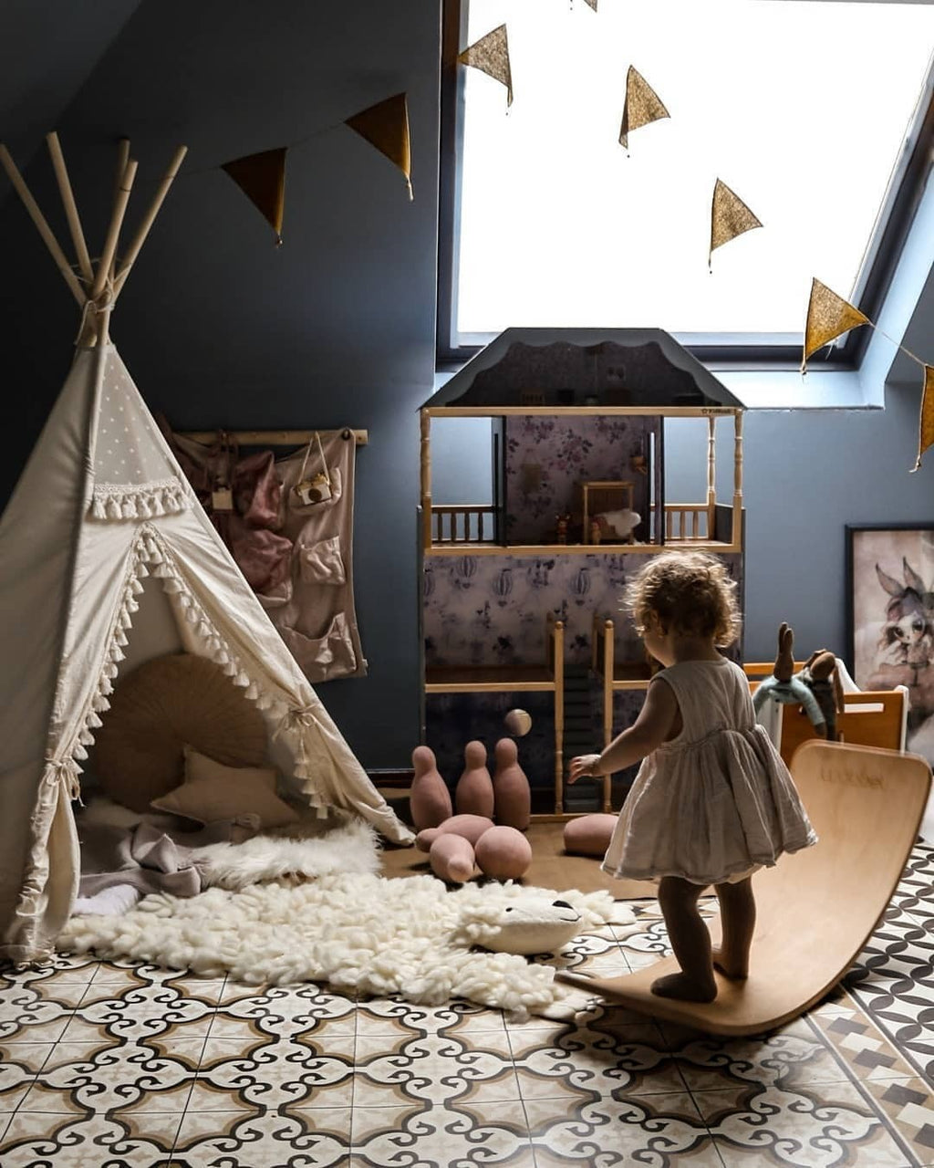 Tipi enfant Boho à glands écru Minicamp – vue 11