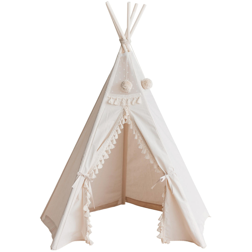 Tipi enfant Boho à glands écru Minicamp