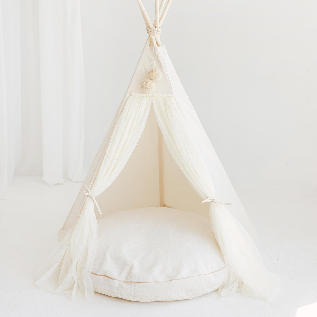 Coussin de sol en bouclette écru Minicamp – vue 8