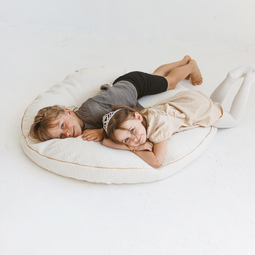 Coussin de sol en bouclette écru Minicamp – vue 5