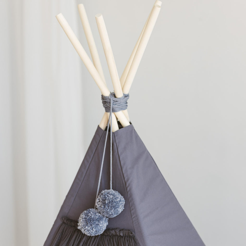 Tipi dla dzieci Fairy z tiulem szare Minicamp – widok 5