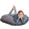 Coussin de sol à glands gris Minicamp