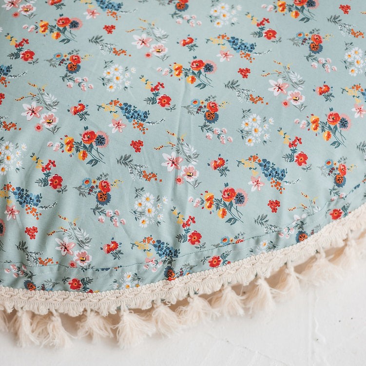 Coussin de sol à glands menthe fleuri Minicamp – vue 7
