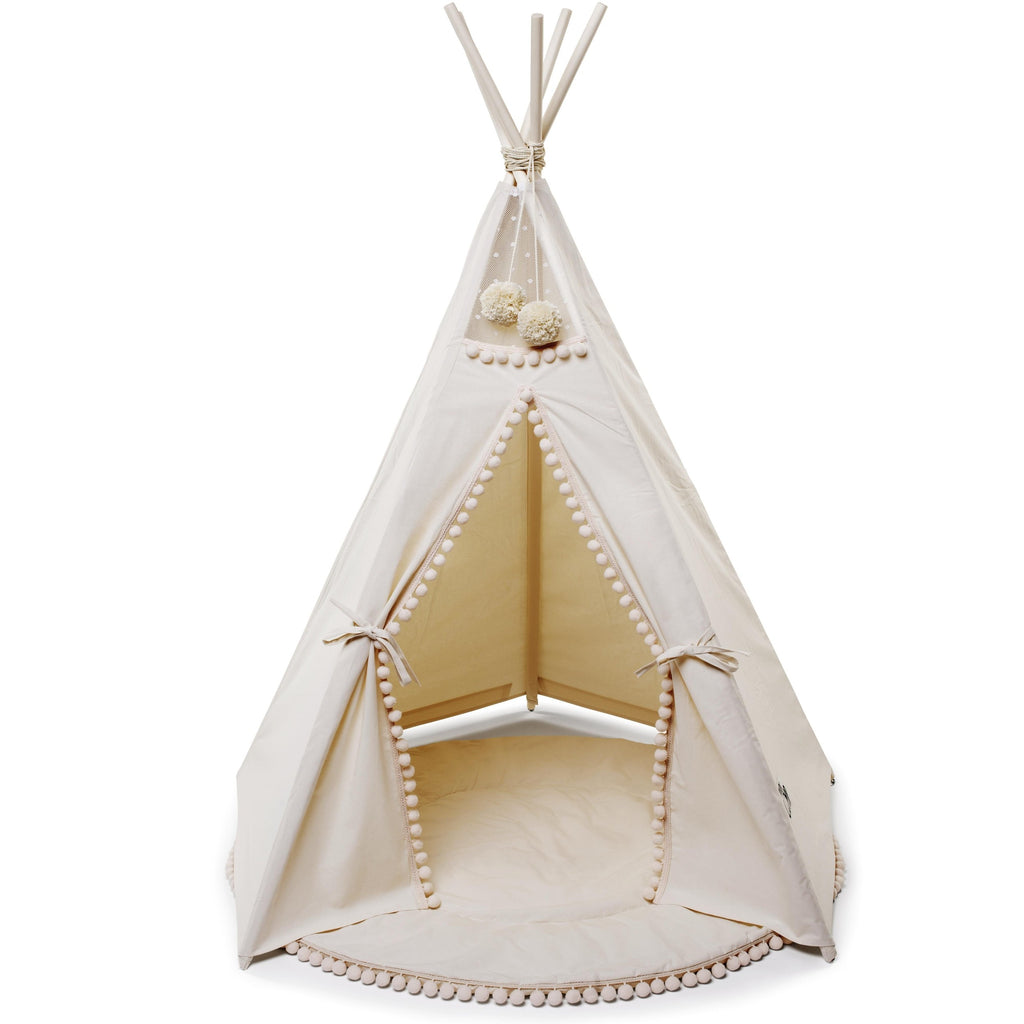 Tipi enfant Original à pompons écru Minicamp