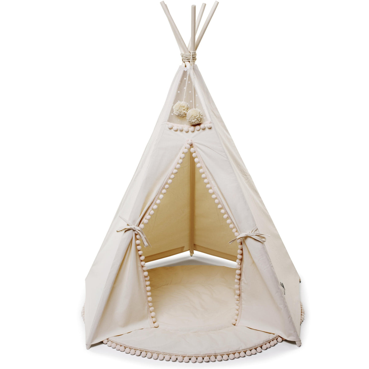 Tipi enfant Original à pompons écru Minicamp