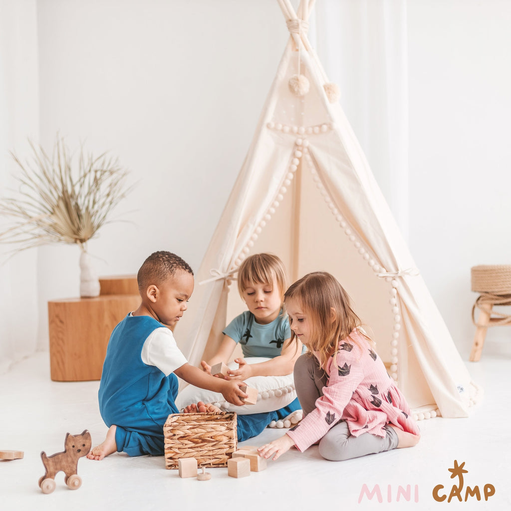 Tipi enfant Original à pompons écru Minicamp – vue 3