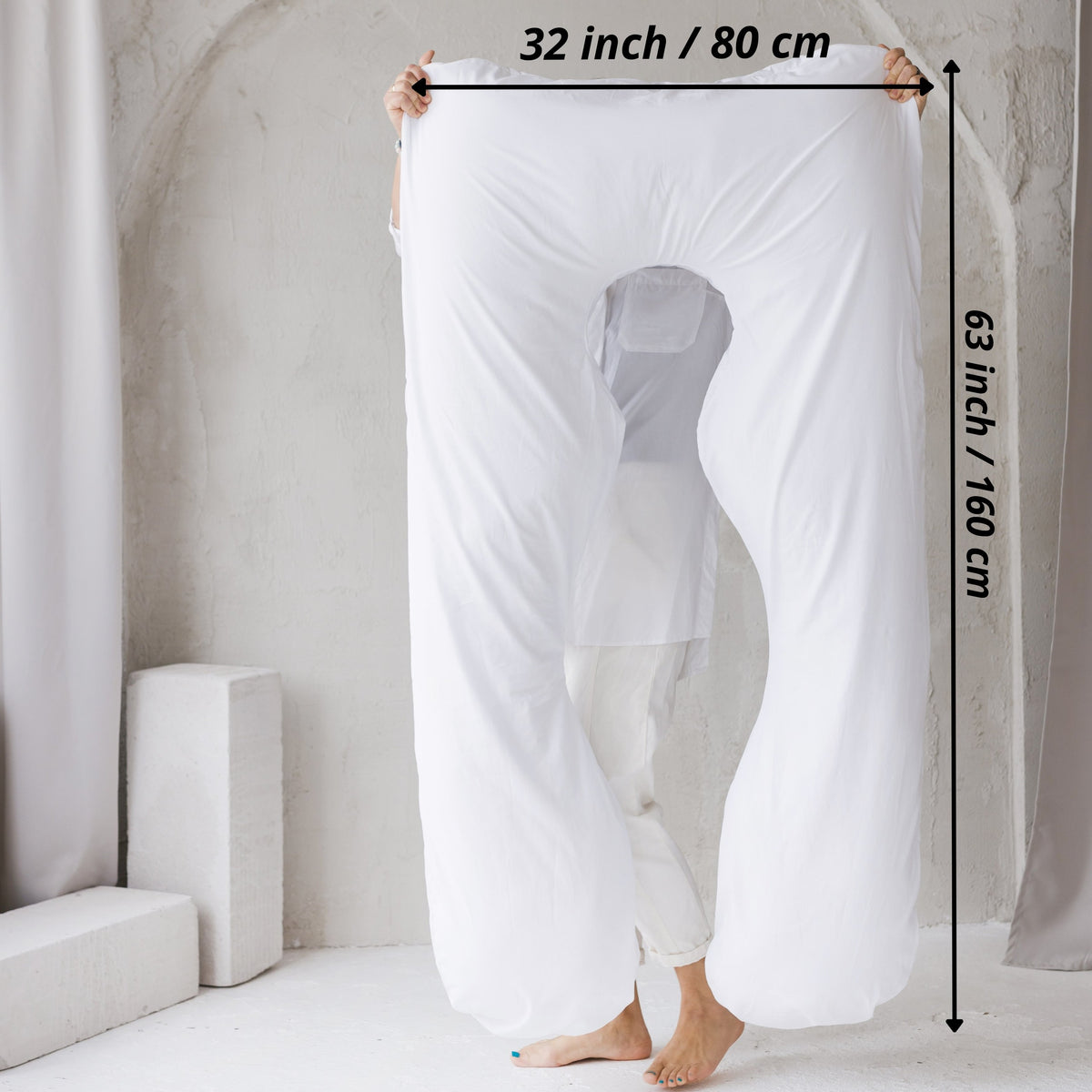 Almohada de embarazo en U blanca Minicamp – vista 11