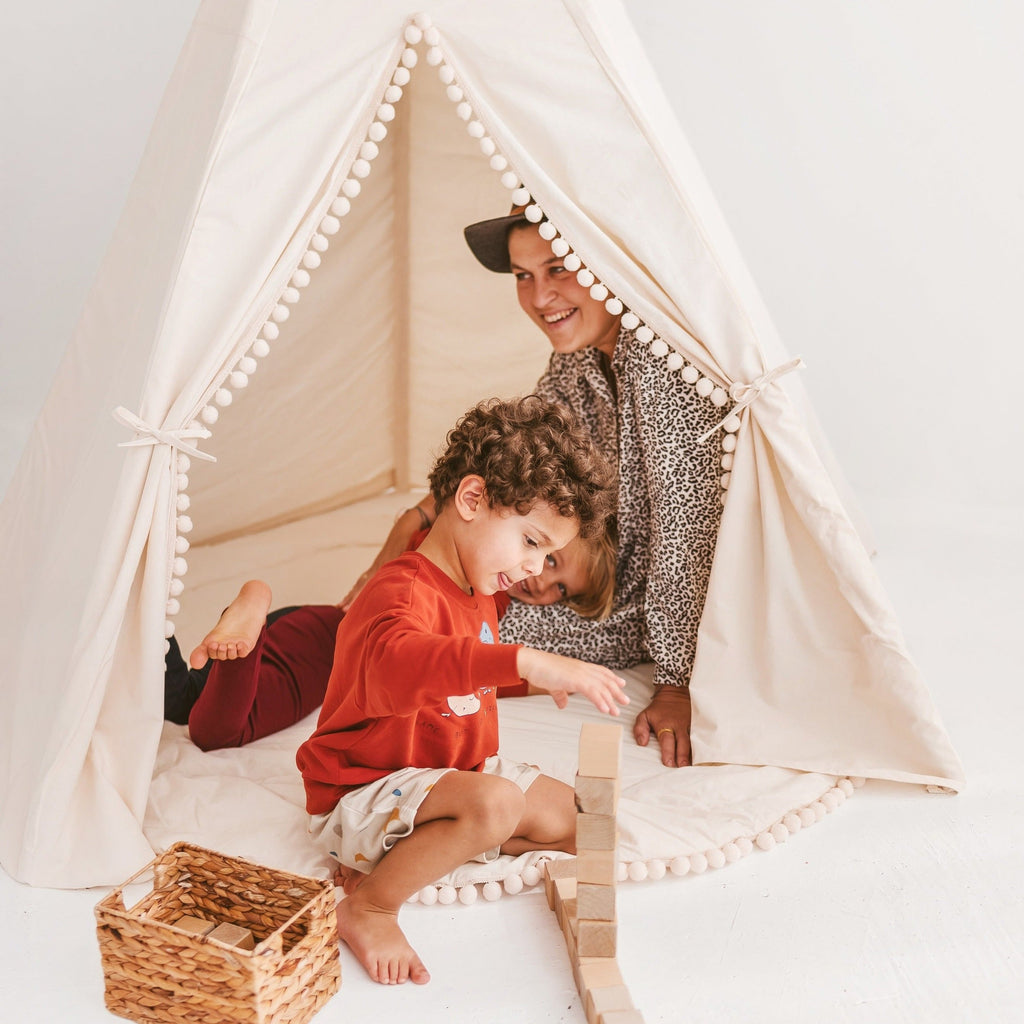 Kindertipi XL met pompons ecru Minicamp – weergave 5