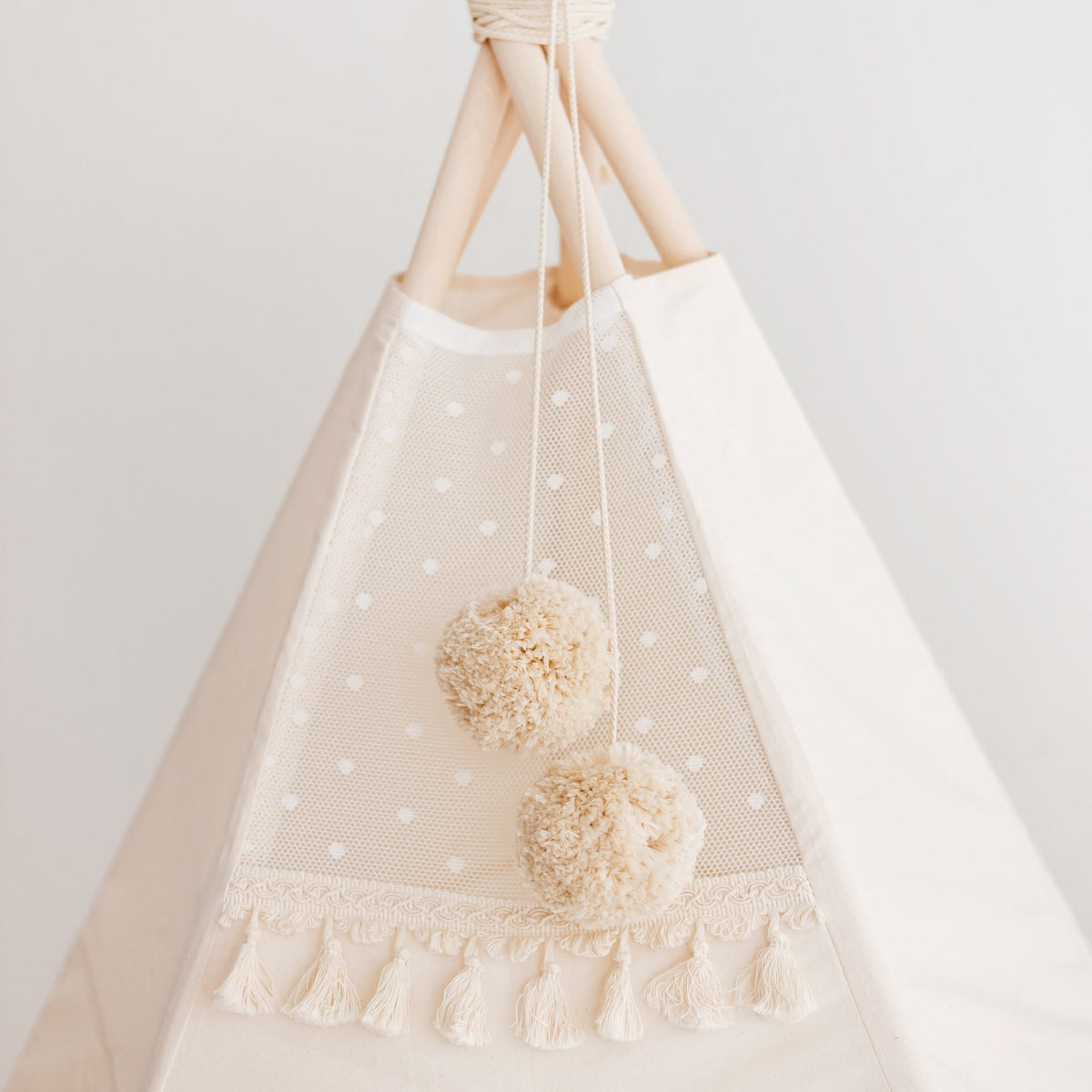 Tipi enfant XL à glands écru Minicamp – vue 4
