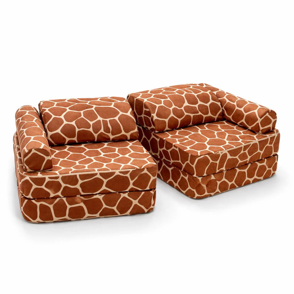 Canapé enfant modulable motif girafe bees&blooms – vue 3