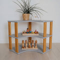 Scaffale One Little Pine Corner 3 piani, grigio/marrone
