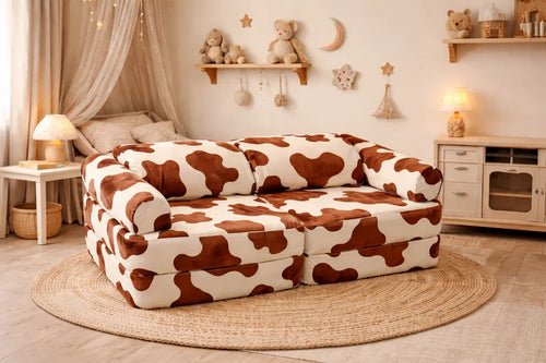 Modulares Kindersofa Kuhmuster bees&blooms – Ansicht 2