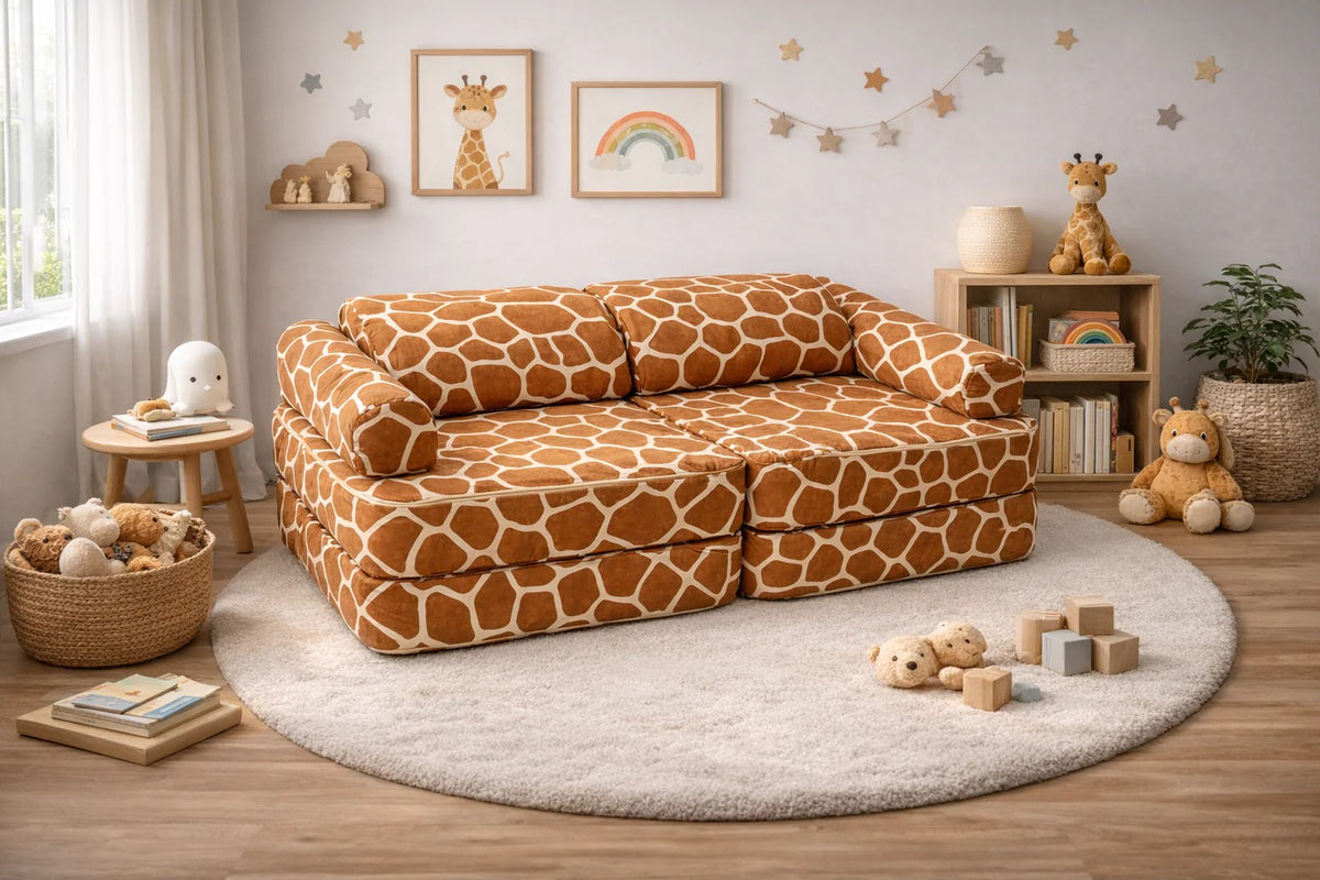 Canapé enfant modulable motif girafe bees&blooms – vue 2