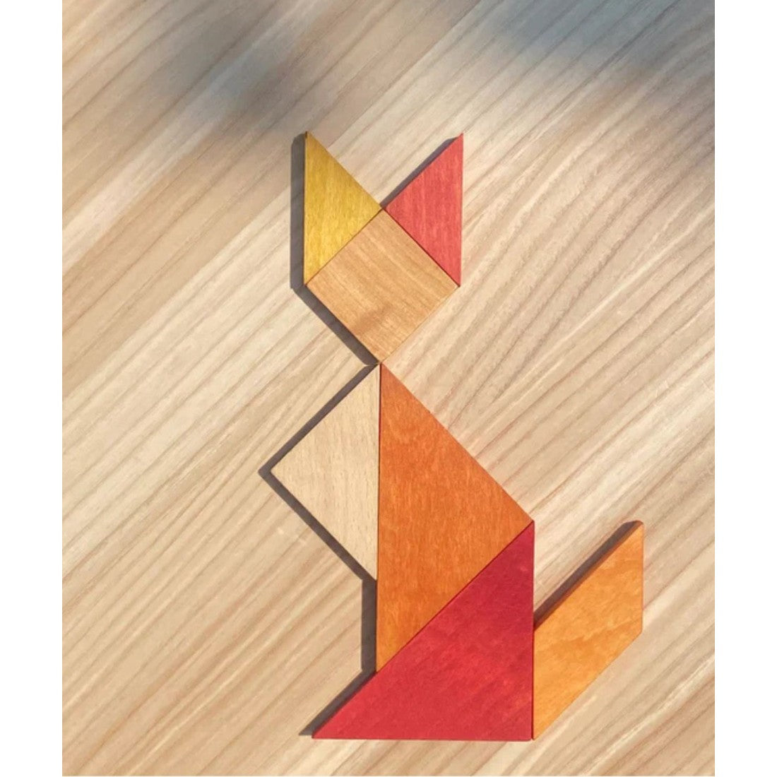 Tangram in legno colori caldi Wooden Story – vista 3