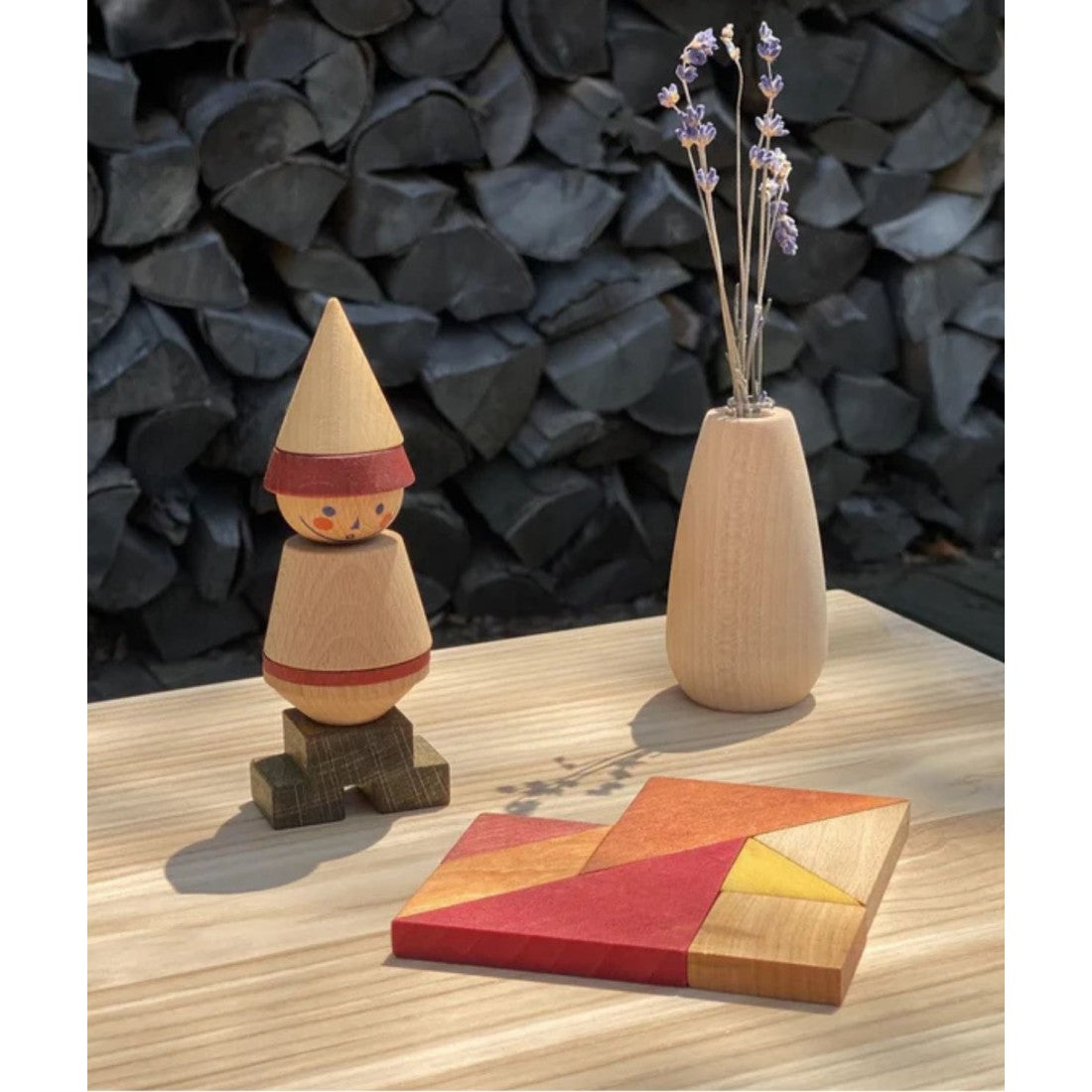 Tangram in legno colori caldi Wooden Story – vista 2