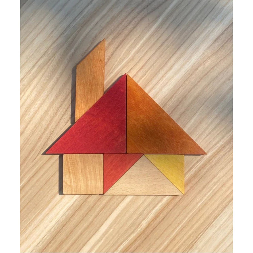 Tangram in legno colori caldi Wooden Story – vista 5