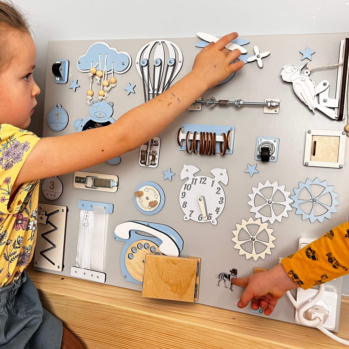 Pannello sensoriale Montessori 50×60 cm BusyBunnyToys – vista 6