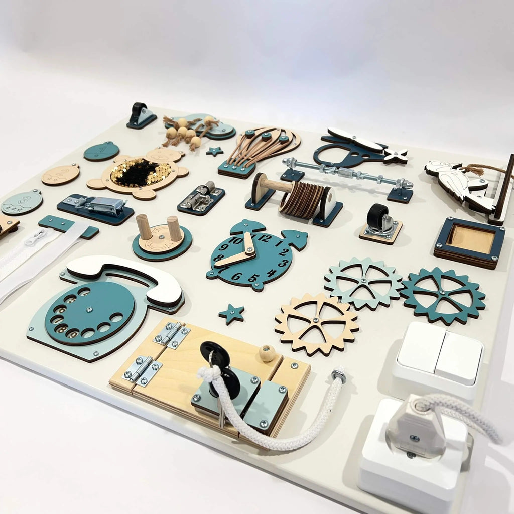 Pannello sensoriale Montessori 50×60 cm BusyBunnyToys – vista 10