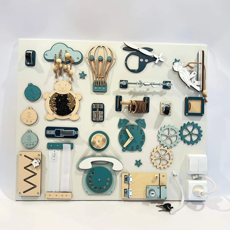 Busy board Montessori BusyBunnyToys, 50×60 cm