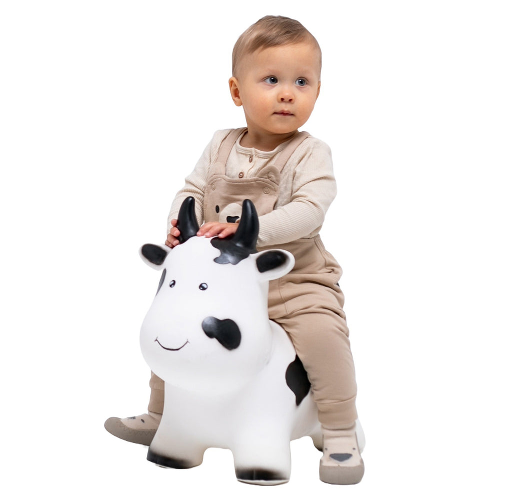 Animal sauteur JUMPY vache blanc Gerardo's Toys