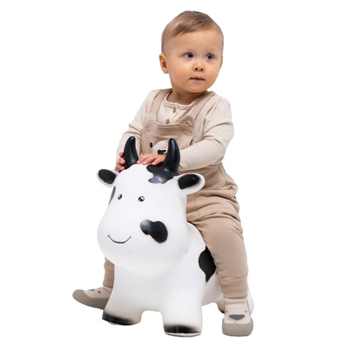 Animal sauteur JUMPY vache blanc Gerardo's Toys