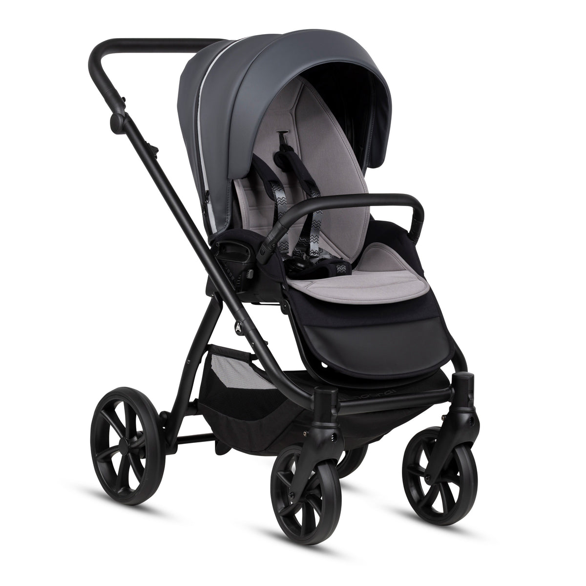 Poussette 2 en 1 Fjordi V2 Leather Shadow Grey Noordi – vue 6