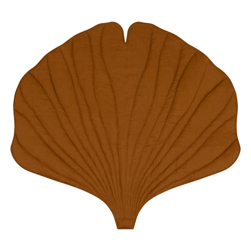 Ginkgo-Spielmatte moi mili Baumwoll-Leinen, karamell