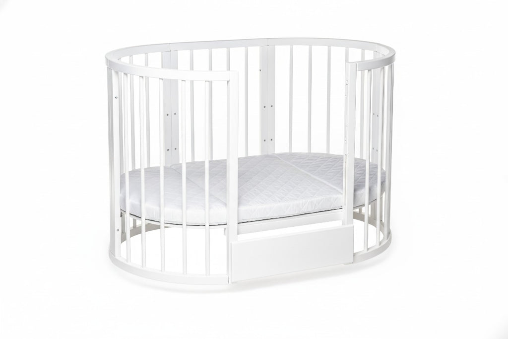 Lit bébé rond évolutif KOTTO Olin avec matelas, blanc