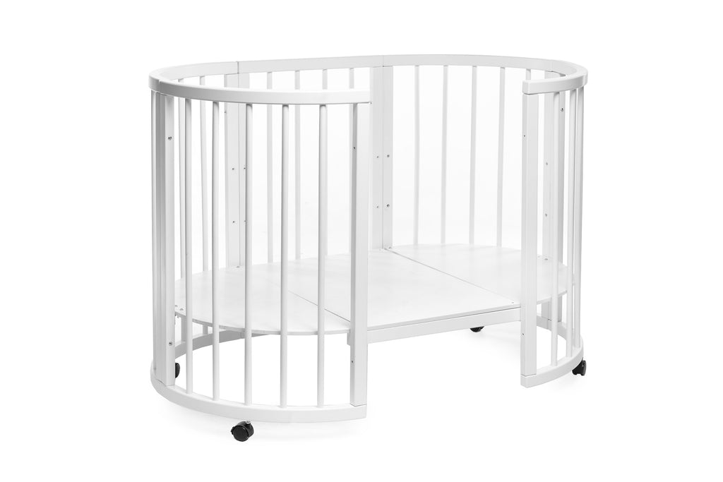 Lit bébé rond évolutif KOTTO Olin avec matelas, blanc