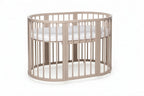 Lit bébé rond évolutif KOTTO Olin avec matelas, cappuccino