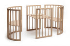 Lit bébé rond évolutif KOTTO Olin avec matelas, cappuccino