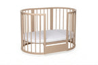 Lit bébé rond évolutif KOTTO Olin avec matelas, cappuccino