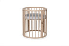 Lit bébé rond évolutif KOTTO Olin avec matelas, cappuccino