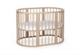 Lit bébé rond évolutif KOTTO Olin avec matelas, cappuccino