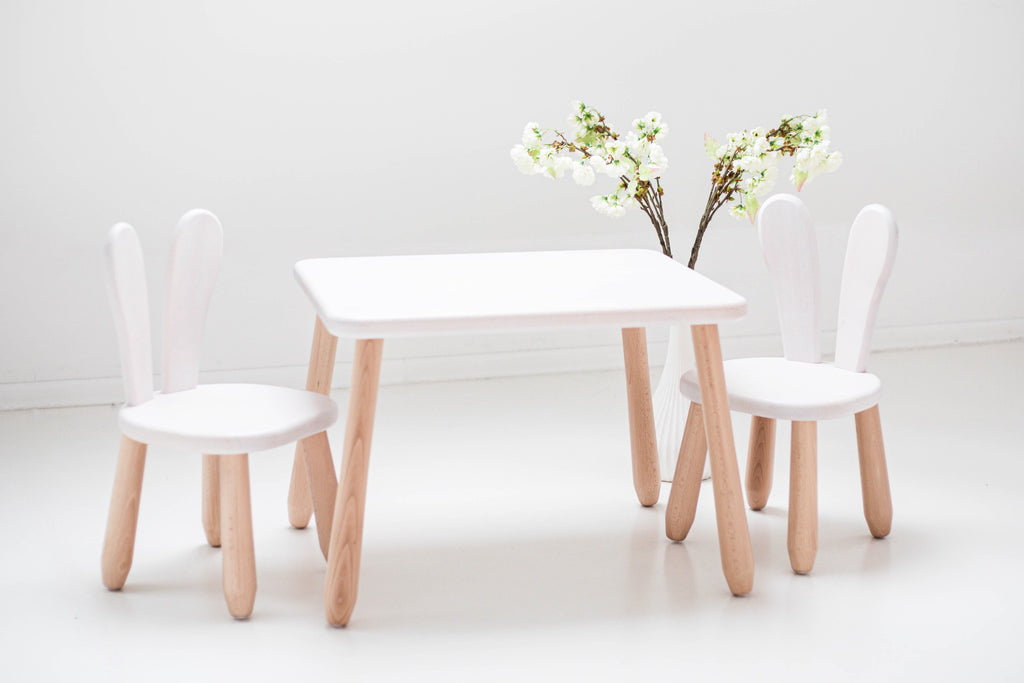 Table et 2 chaises enfant motif lapin Kidozia