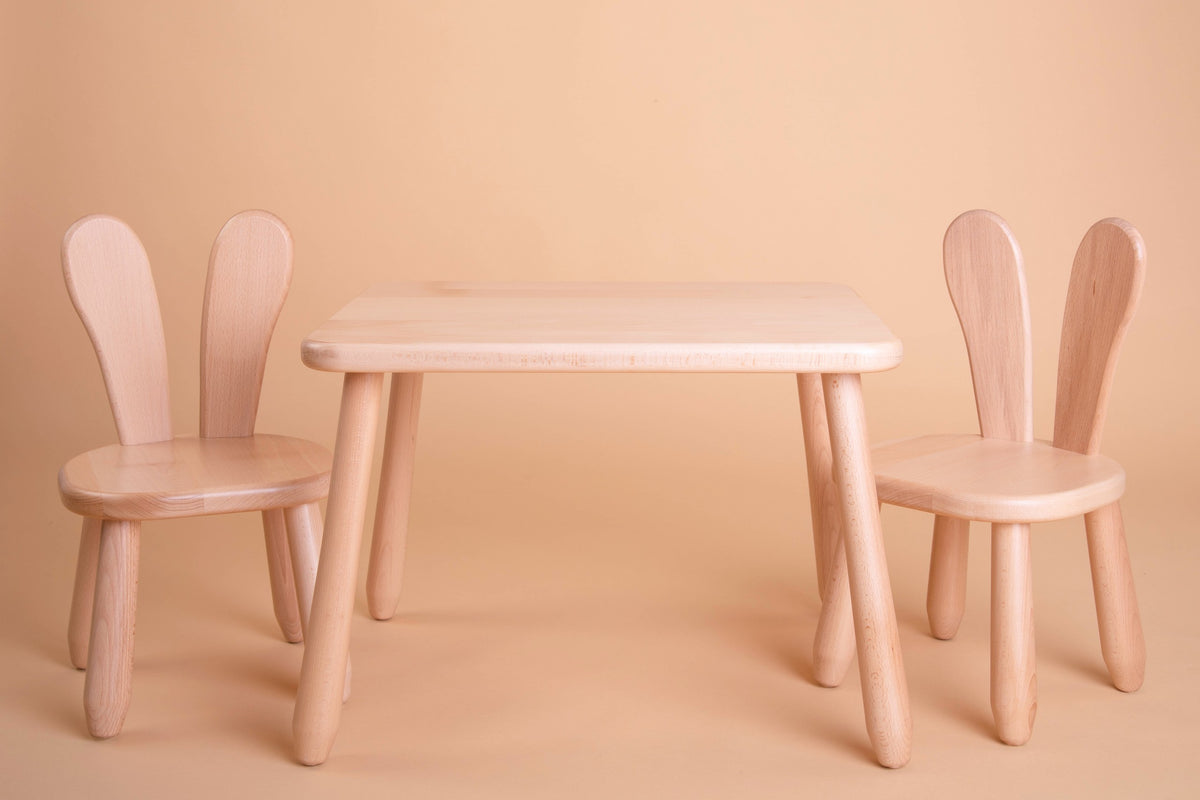 Table et 2 chaises enfant motif lapin Kidozia – vue 2
