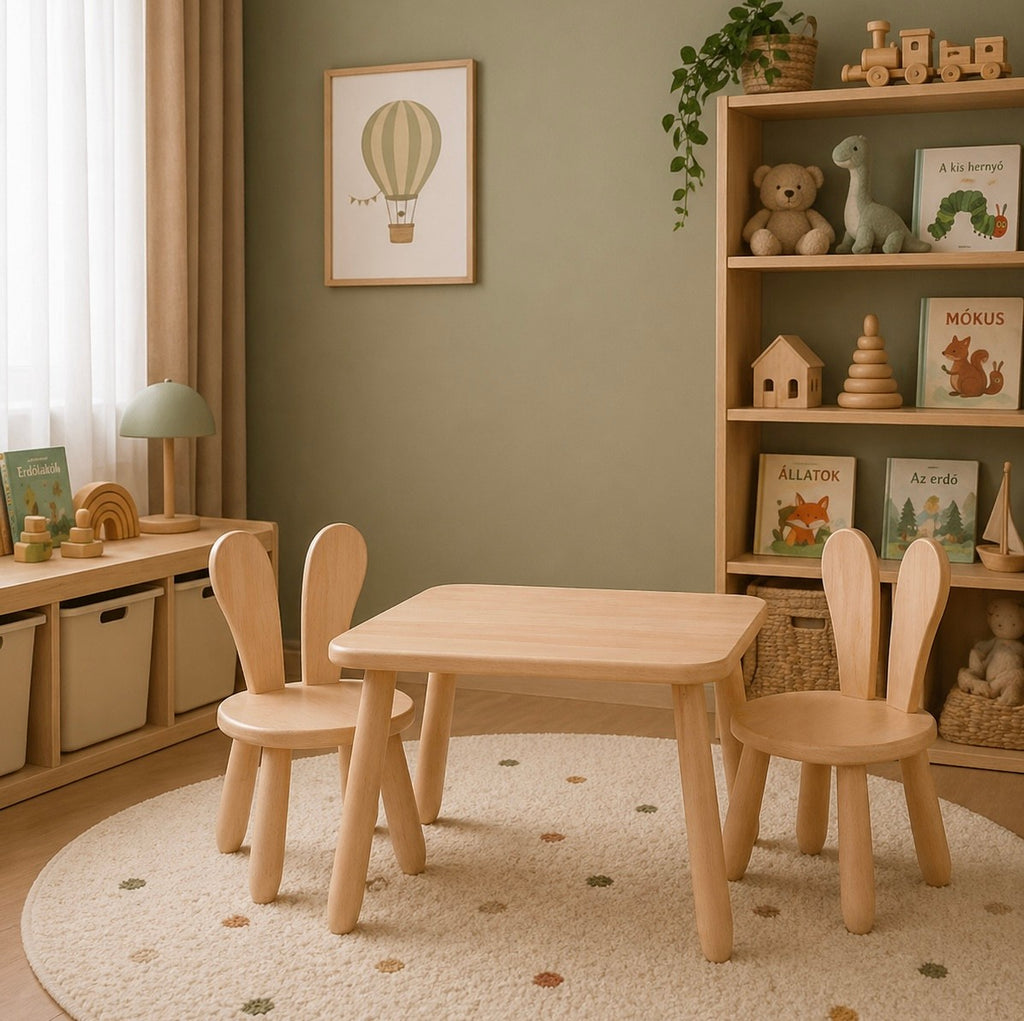 Table et 2 chaises enfant motif lapin Kidozia – vue 3