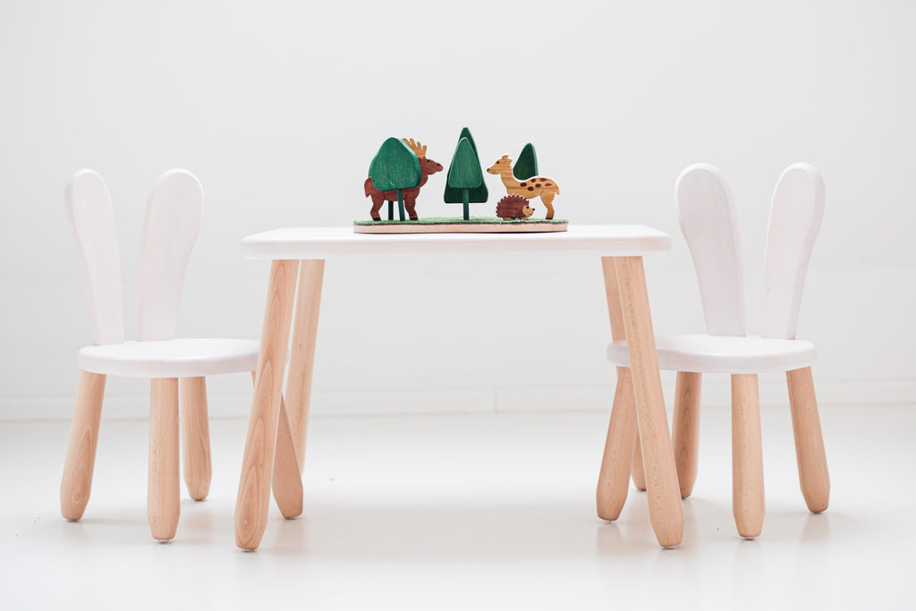 Table et 2 chaises enfant motif lapin Kidozia – vue 8