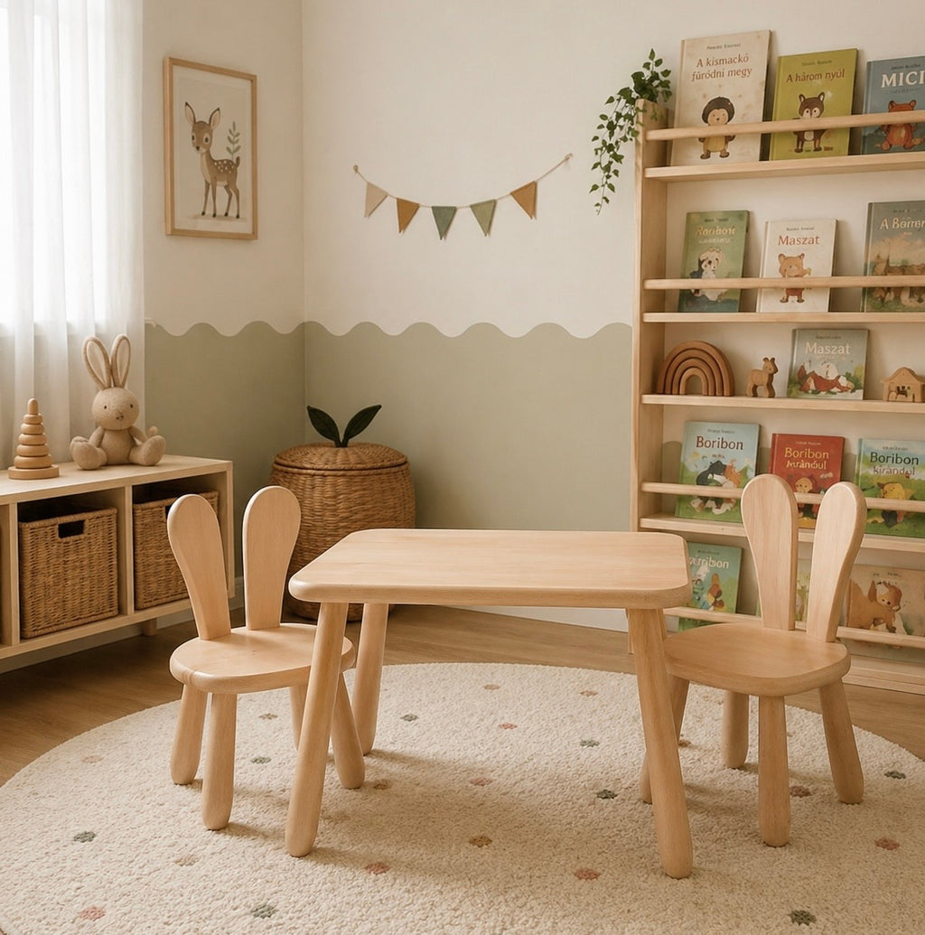 Table et 2 chaises enfant motif lapin Kidozia – vue 4