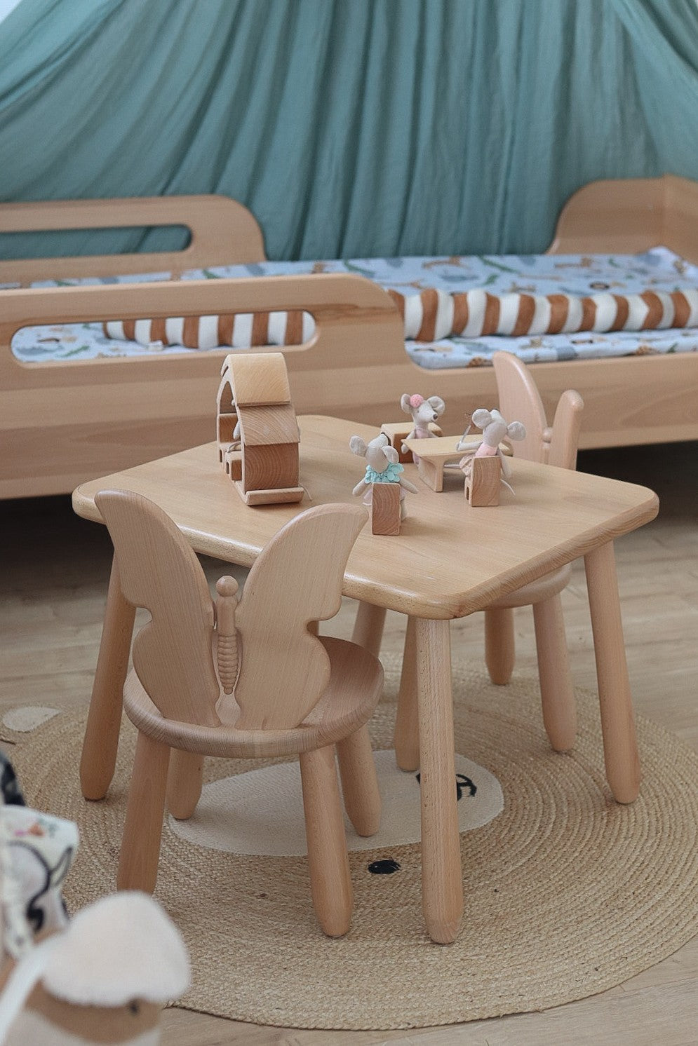 Table et 2 chaises enfant motif papillon Kidozia – vue 4