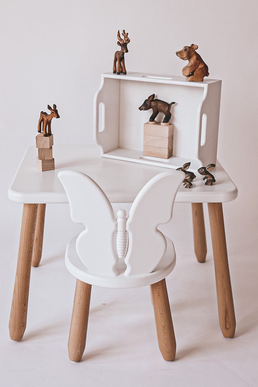 Table et 2 chaises enfant motif papillon Kidozia – vue 2