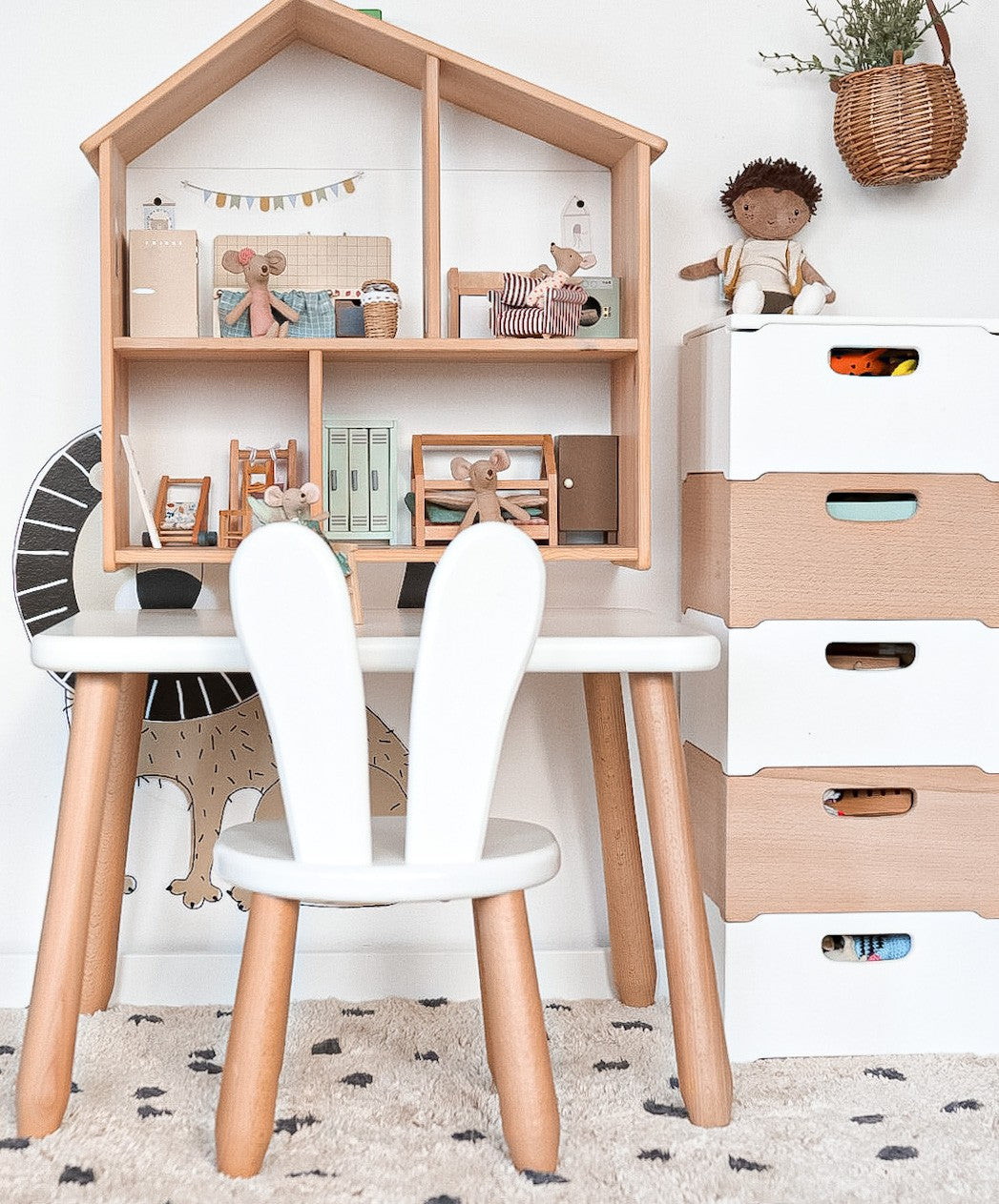 Kindertisch mit Stuhl Motiv Hase Kidozia – Ansicht 7